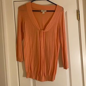 LOFT Coral Sailor bow sweater